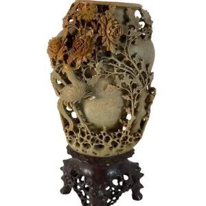Gorgeous Vintage Chinese Soapstone Vase
